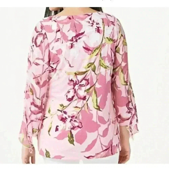 SUSAN Graver Printed Top with Chiffon Sleeves - Picture 3 of 3